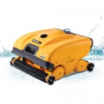 Automatinis baseino valymo robotas Dolphin WAVE 150 (dugnas; kasetė, dvigubi šepečiai, vežimėlis, nuotolinio valdymo pultas) baseinams iki 35 m